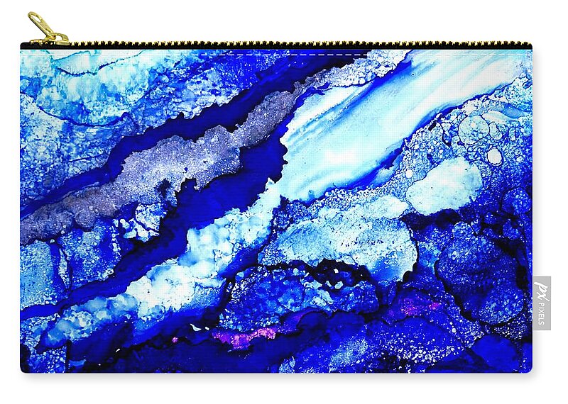 Abstract Zip Pouch featuring the painting Glacial Dreams by Sandra Lee Scott