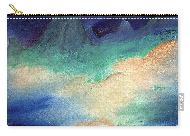 Landscape Carry-all Pouch featuring the painting Ice Mountain Sunrise by Charlene Fuhrman-Schulz