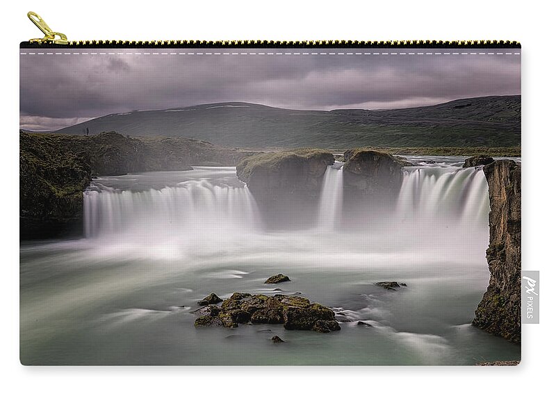 Iceland Carry-all Pouch featuring the photograph Iceland Waterfall by Tom Singleton