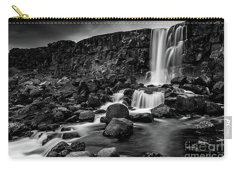 Iceland Zip Pouch featuring the photograph Icelandic falls by Izet Kapetanovic