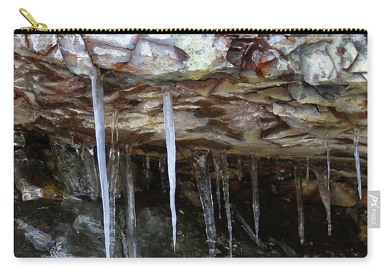 Icicle Zip Pouch featuring the photograph Icicle art by Doris Potter