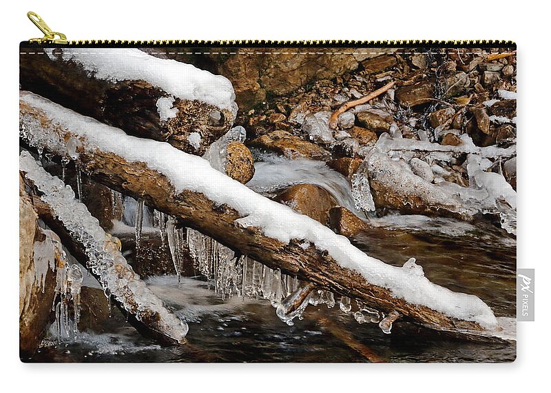 Icicles Zip Pouch featuring the photograph Icicles by Nicholas Blackwell