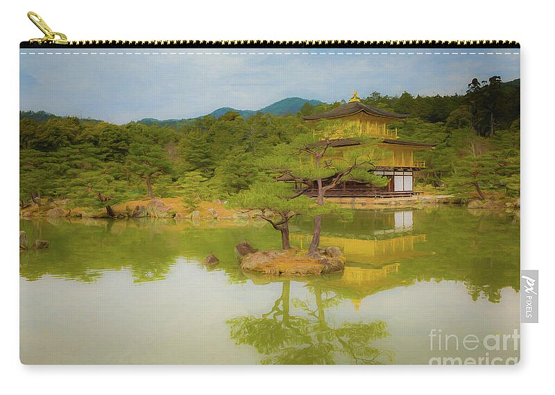 Kinkaku-ji Zip Pouch featuring the photograph Iconic Beauty by Eva Lechner