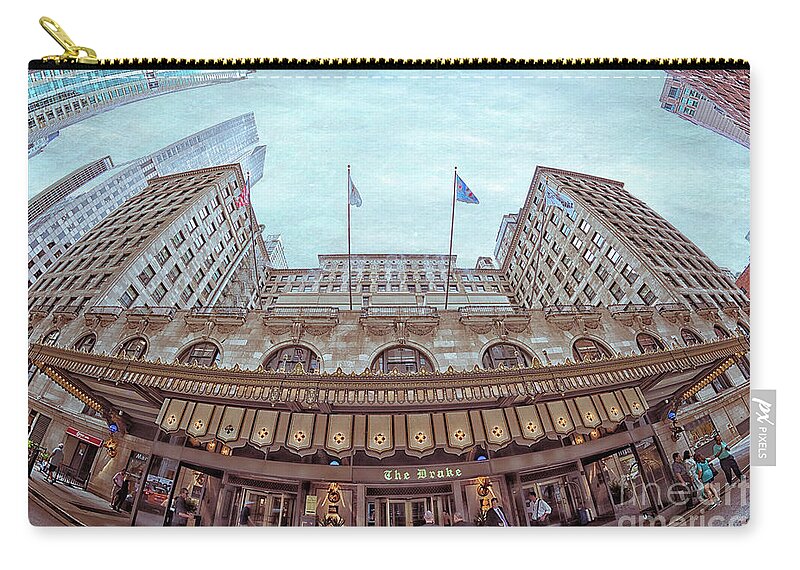 Chicago Zip Pouch featuring the photograph Iconic Drake Hotel by Izet Kapetanovic