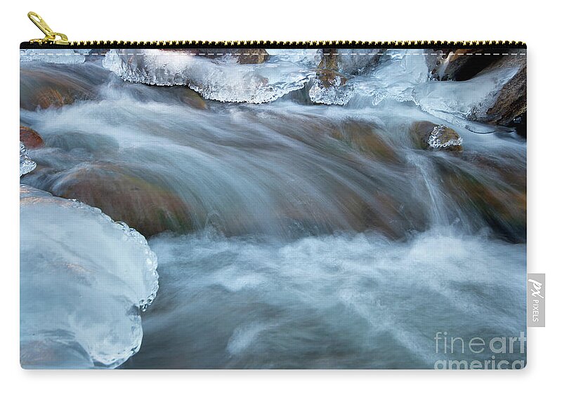 Big Thompson River Zip Pouch featuring the photograph Icy Big Thompson River by Ronda Kimbrow
