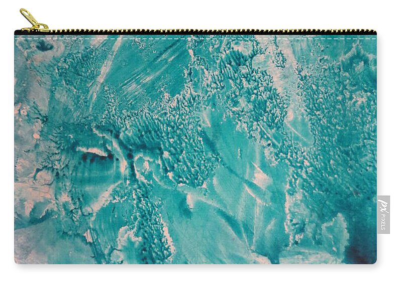 Abstract Zip Pouch featuring the painting Icy by Soraya Silvestri