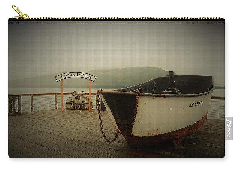 Alaska Zip Pouch featuring the photograph Icy Strait Point boat by Cheryl Hoyle