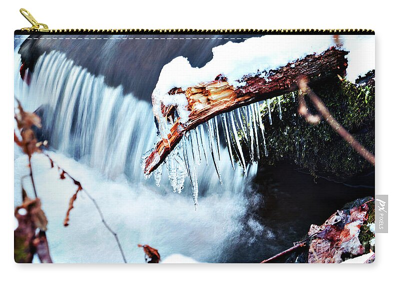 Icy Zip Pouch featuring the photograph Icy Waters by Rebecca Davis