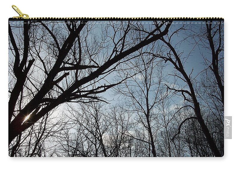 Tree Zip Pouch featuring the photograph Icy Winter Sky by Michelle Miron-Rebbe