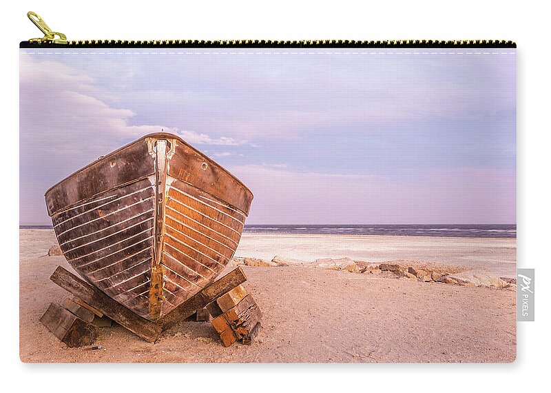 Abandoned Zip Pouch featuring the photograph If I had a Boat by Peter Tellone