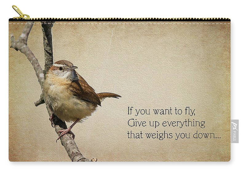 Avian Zip Pouch featuring the photograph If You Want To Fly by Cathy Kovarik