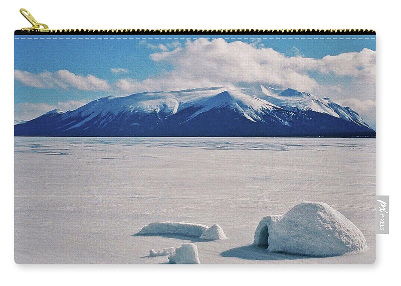 Kanada Zip Pouch featuring the photograph Igloo on Atlin Lake - BC by Juergen Weiss