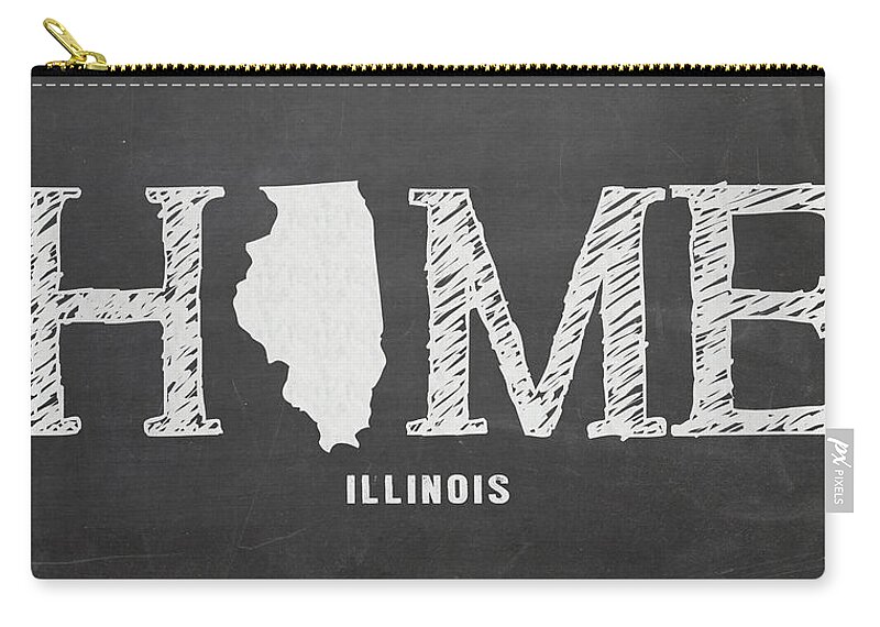 Illinois Zip Pouch featuring the mixed media IL Home by Nancy Ingersoll