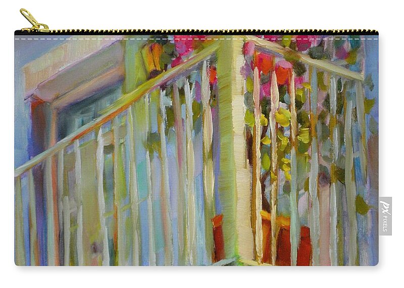 Balcony Zip Pouch featuring the painting I'll Leave the Porch Light On by Chris Brandley