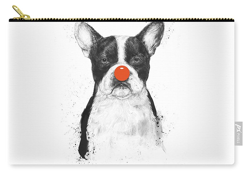 Dog Carry-all Pouch featuring the mixed media I'm not your clown by Balazs Solti