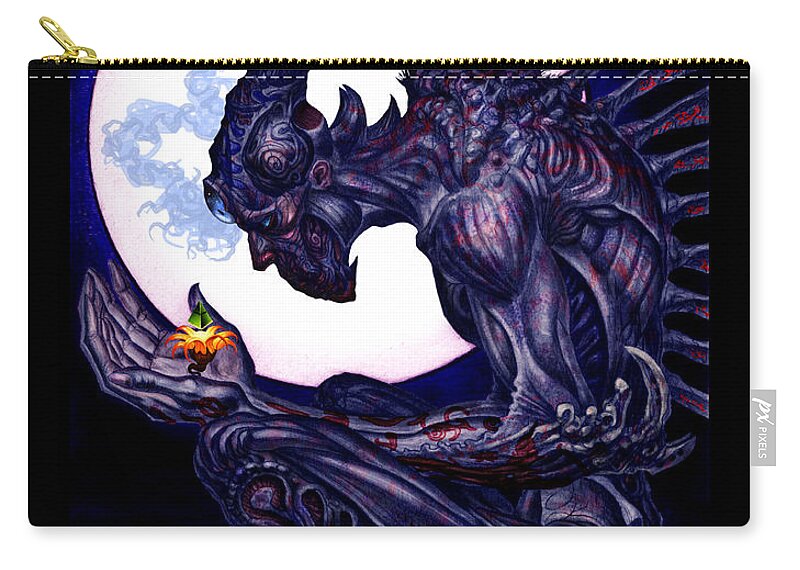 Tonykoehl Zip Pouch featuring the drawing Immense Understanding by Tony Koehl