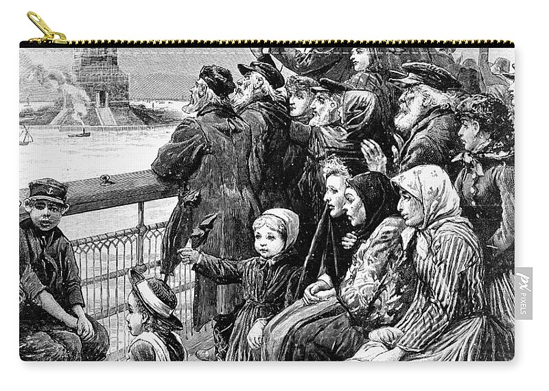 19th Century Zip Pouch featuring the photograph Immigrant Ship by Granger