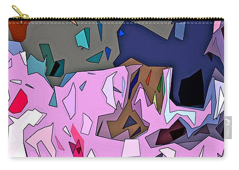 Abstract Zip Pouch featuring the digital art Imposing Resonance by Linda Mears