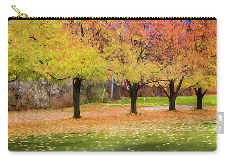 Theresa Tahara Zip Pouch featuring the photograph Impressionist Autumn by Theresa Tahara