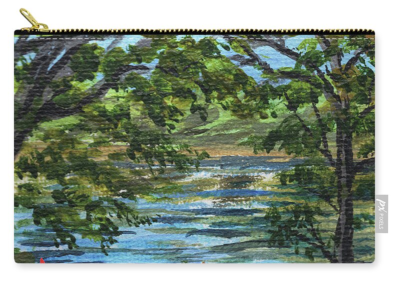 Landscape Zip Pouch featuring the painting Impressionistic Landscape I by Irina Sztukowski