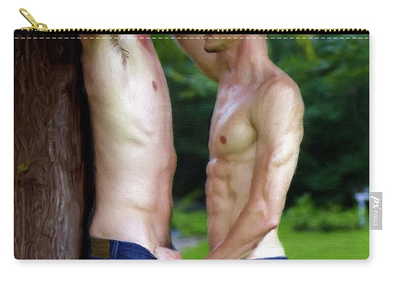 Impulsive Zip Pouch featuring the painting Impulsive Attraction by Troy Caperton