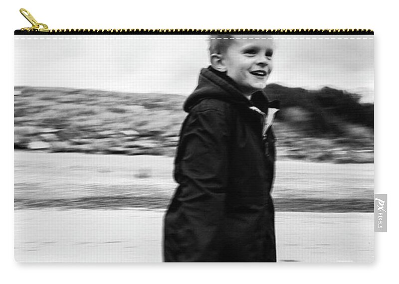  Zip Pouch featuring the photograph In A Blur At The Beach This Afternoon by Aleck Cartwright