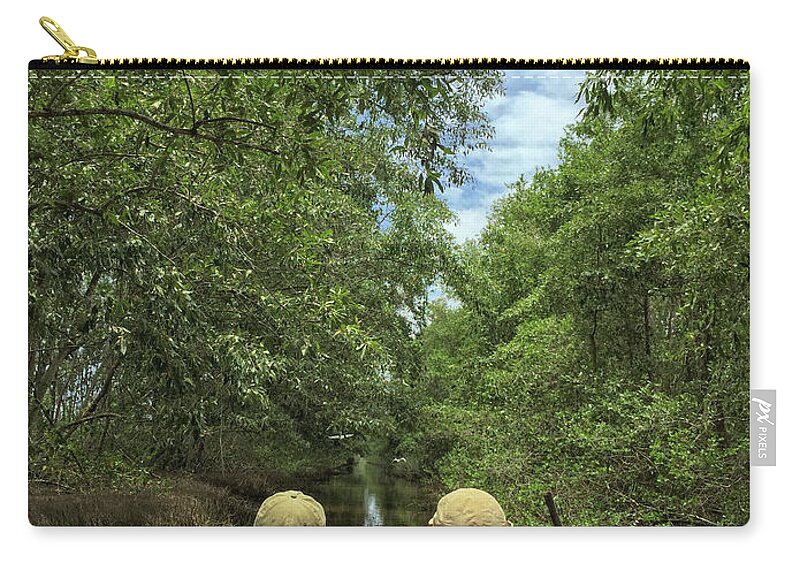Men Zip Pouch featuring the photograph In a boat by Patricia Hofmeester