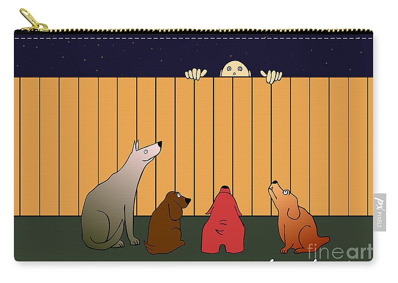Dog Zip Pouch featuring the digital art In Bad Time On The Bad Place by Michal Boubin