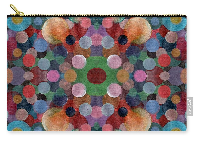 Organic Abstraction Zip Pouch featuring the digital art In CIrcles - T J O D 40 Arrangement by Helena Tiainen