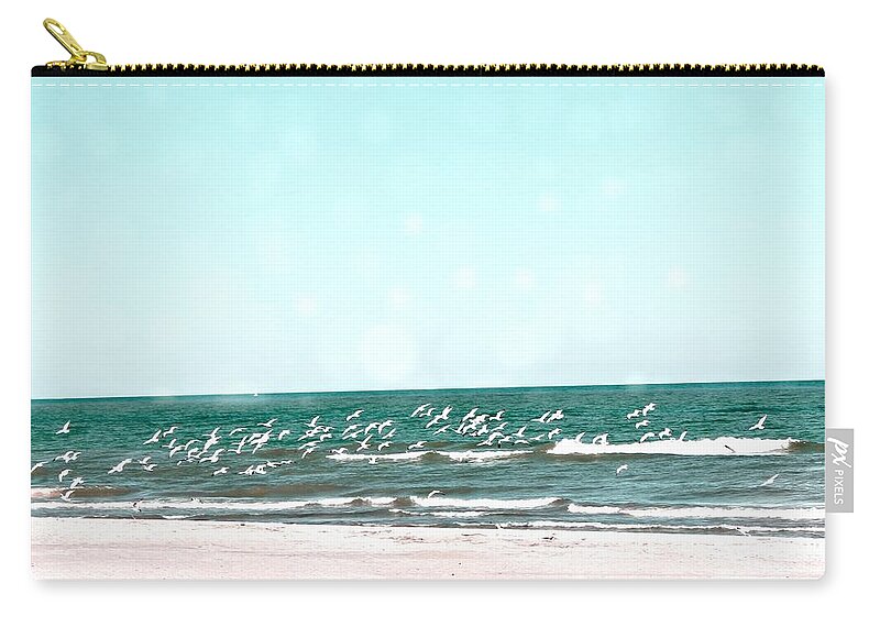 Lake Michigan Zip Pouch featuring the photograph In Flight by Mary Pille