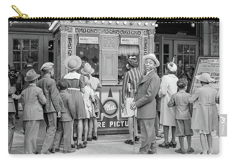 Movies Zip Pouch featuring the photograph In front of a movie theater, Chicago, Illinois by Anthony Murphy