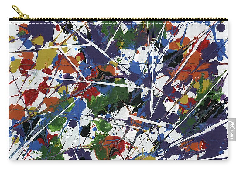 Abstract Zip Pouch featuring the painting In Glittering Rainbow Shards by Matthew Mezo