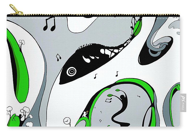 Jazz Carry-all Pouch featuring the drawing In Harmony by Craig Tilley