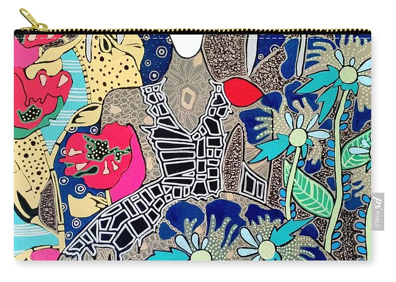 Deer Zip Pouch featuring the painting In Her Element by Amy Sorrell