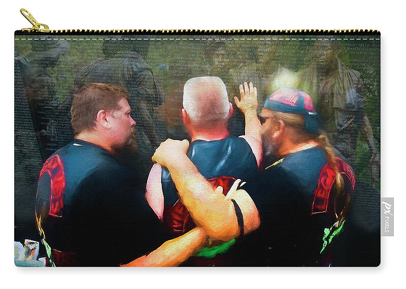 Fine Art Zip Pouch featuring the digital art In Honour Of Those Who Serve by Ted Azriel