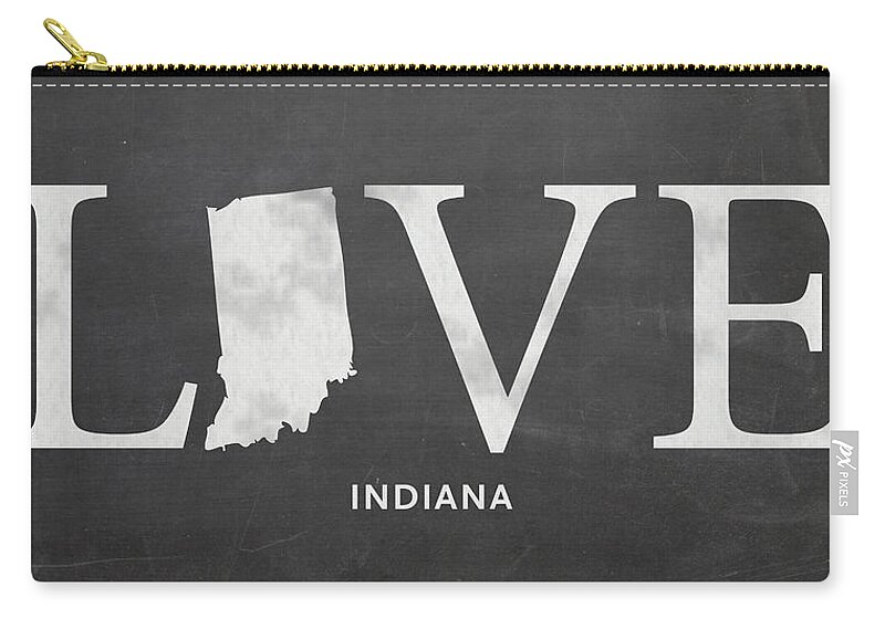 Indiana Zip Pouch featuring the mixed media IN Love by Nancy Ingersoll