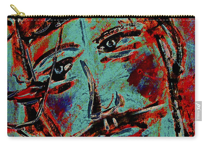 Woman Zip Pouch featuring the mixed media In Love by Natalie Holland