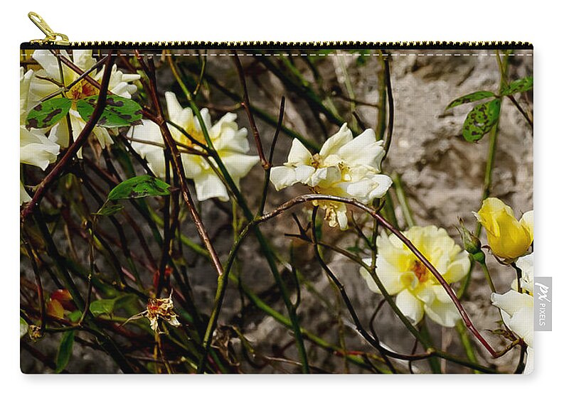 Roses Zip Pouch featuring the photograph In opposite corners. by Elena Perelman