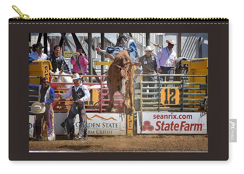 Red Bluff Round-up Zip Pouch featuring the photograph In The Air by Maria Jansson