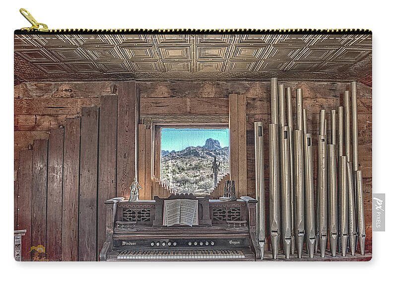Arizona Zip Pouch featuring the photograph In The Chapel by Jim Thompson
