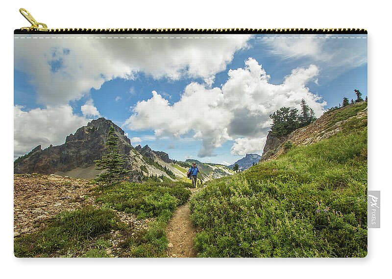 Mount Rainier Zip Pouch featuring the photograph In the Clouds by Doug Scrima