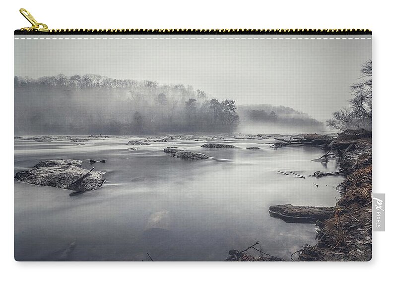 Fog Zip Pouch featuring the photograph In the fog by Mike Dunn