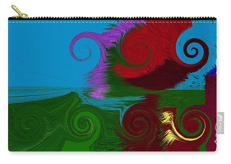 Digital Zip Pouch featuring the digital art In The Land of Suess by Donna Blackhall