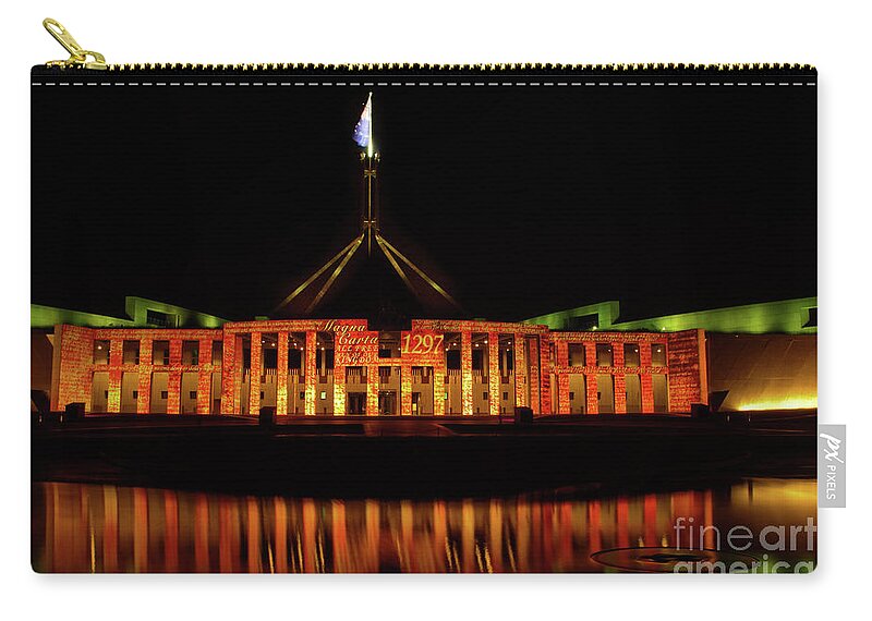 Building Zip Pouch featuring the photograph   In the Light of Magna Carta by Werner Padarin