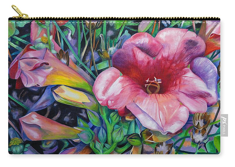 Flowers Zip Pouch featuring the painting Fragrant blooms by Jeremy Holton