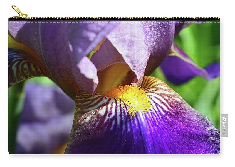 Abstract Zip Pouch featuring the photograph In The Purple Iris by Lyle Crump