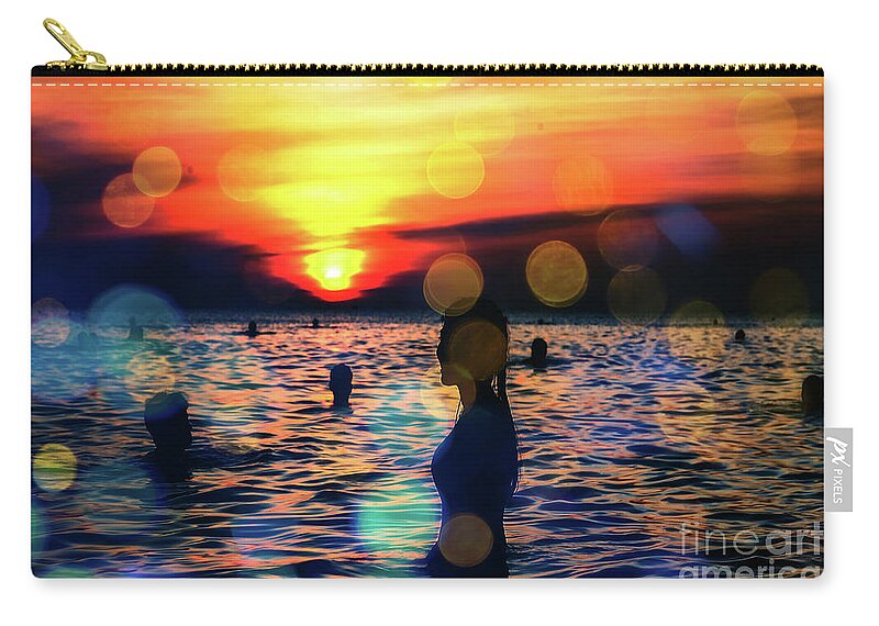 Water Zip Pouch featuring the digital art In The Water by Digital Art Cafe