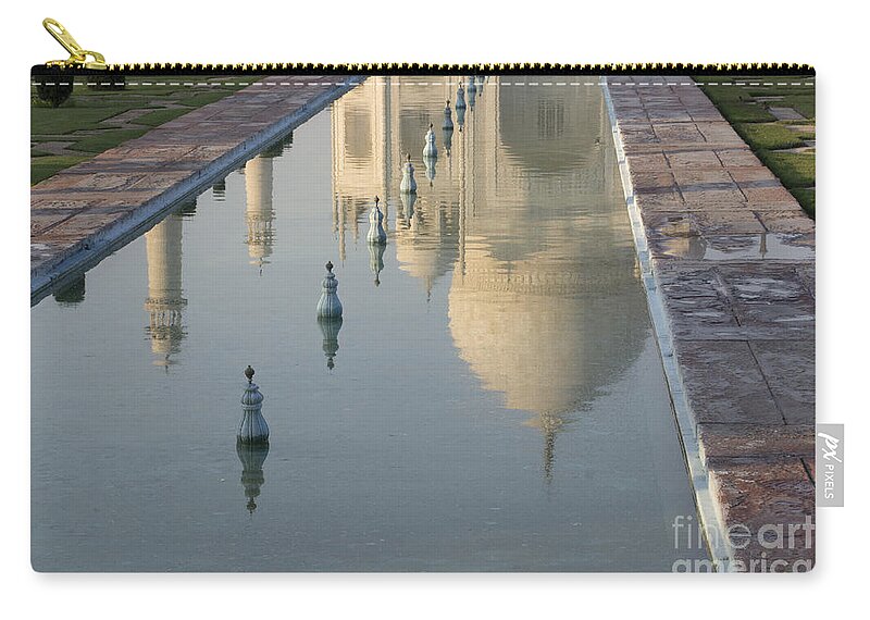 Reflection Of Taj Mahal Carry-all Pouch featuring the photograph In Water by Elena Perelman