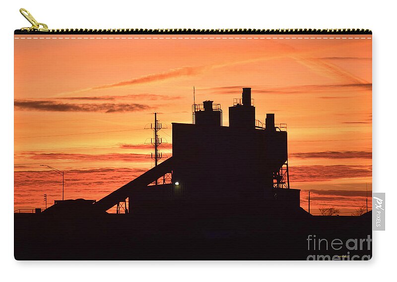 Industrial Dusk Zip Pouch featuring the photograph Industrial Dusk by Kathy M Krause