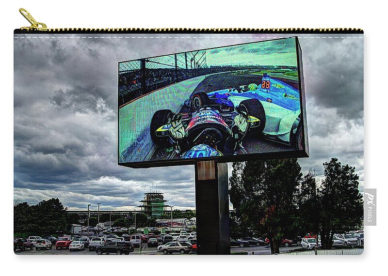 Crash Zip Pouch featuring the photograph Indy GP Crowding by Josh Williams
